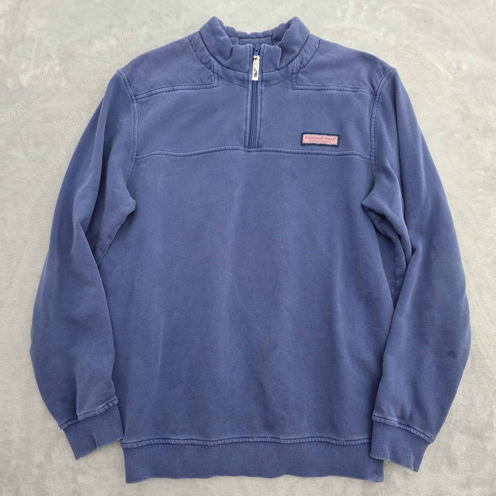 Vineyard Vines Garment Dyed 1/4 Zip Sweater Mens XS Blue 1K0334